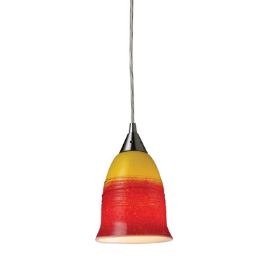 Horizon Configurable Multi Pendant, Satin Nickel, Red, Yellow